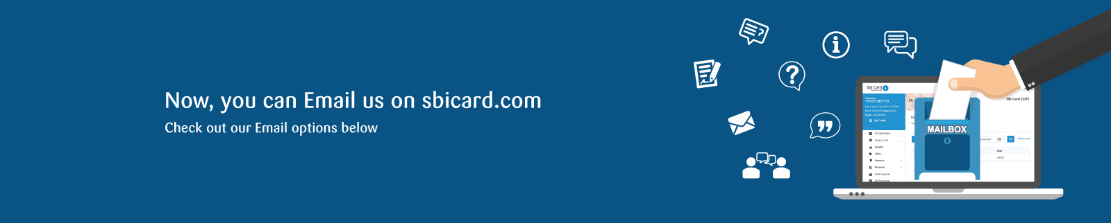 SBI Card Email Options 