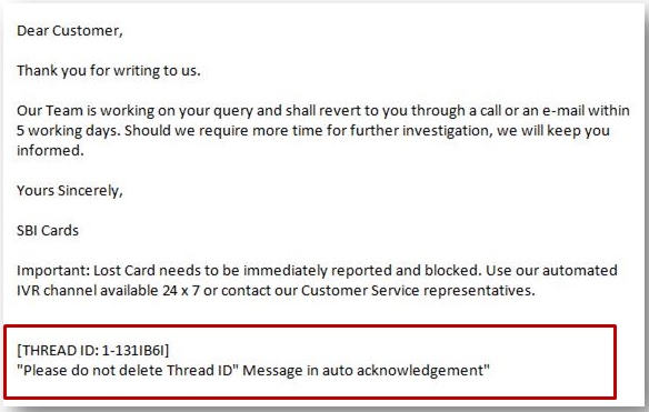 Email Id Of Sbi Card