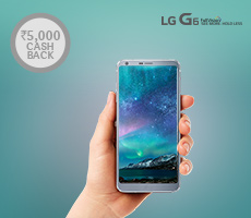 Rs 10,000 cashback on LG G6 smartphone at Amazon.in/app on 25th April’17(10 AM to 10 PM) only for Amazon prime customers who transact using SBI credit card