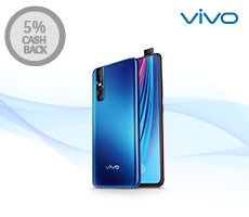 5% Cashback only on Vivo Mobile : Y53 , Y55S, Y66, V5, V5 Plus only on 3,6,9 Month EMI transaction Offer is only valid once per card.